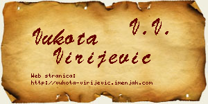 Vukota Virijević vizit kartica